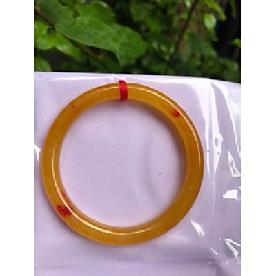 VÒNG TAY ĐÁ CẨM THẠCH VÀNG ANH TƯƠI BÓNG ĐẸP SIZE VÒNG 48MM NỮ MỆNH KIM THỔ, THUỶ