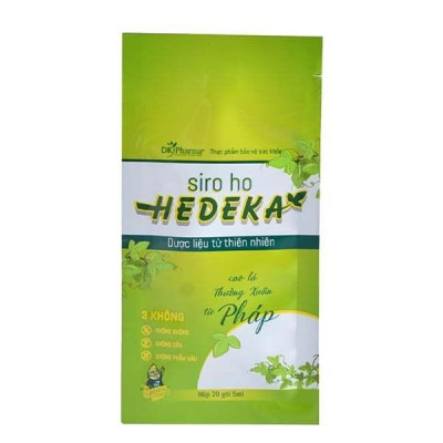 Siro Giảm Ho Đau Họng Hedeka (Hộp 20 Gói x 5ml) chiết xuất lá thường xuân