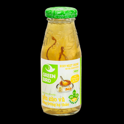Hộp quà Green Bird - Nước Uống Bổ Dưỡng Yến Sào và Đông Trùng Hạ Thảo - (6chai*185ml)
