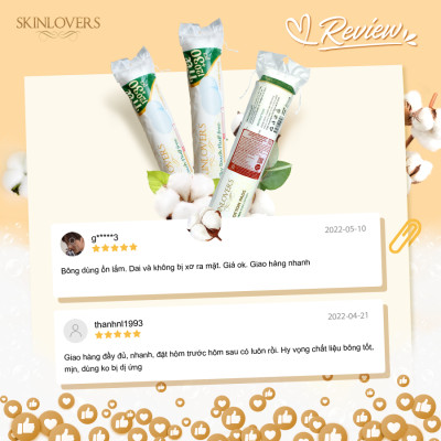 [ Mua 2 set tặng thêm 1 cây ] Set 3 Gói Bông Tẩy Trang Skinlovers 120+30 miếng ( 3x 150 miếng)