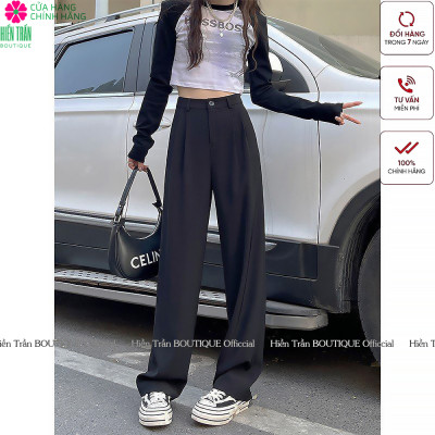 Quần suông nữ xếp ly vải chéo Di-or cao cấp, tạo dáng chân dài thon gọn, trẻ trung, năng động