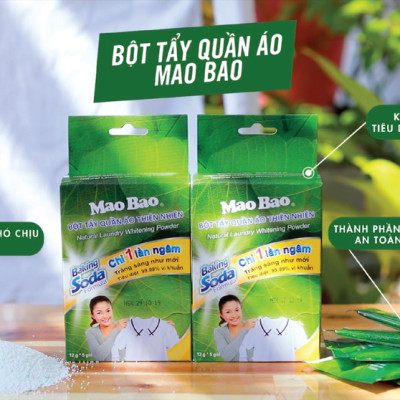 Bột Tẩy Quần Áo Thiên Nhiên Mao Bao chứa Baking Soda (12g x 2 gói)