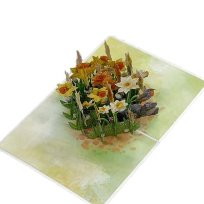 Thiệp 3D Pop Up Hoa Thủy Tiên Vàng – Thiệp Hoa Nghệ Thuật, Thiệp Chúc Mừng, Sinh Nhật, May Mắn, F56