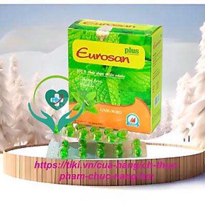 Viên ho dầu Eurosan ( Viên màu xanh ) - Bổ Phế , Làm Ấm Họng , Giảm Đau Rát Họng, Thông Thoáng Mũi  Họng ( Hộp 100 viên )