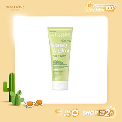 Tẩy da chết Eveline Beauty & Glow làm sáng da với hạt massage và Enzyme tự nhiên 75ML