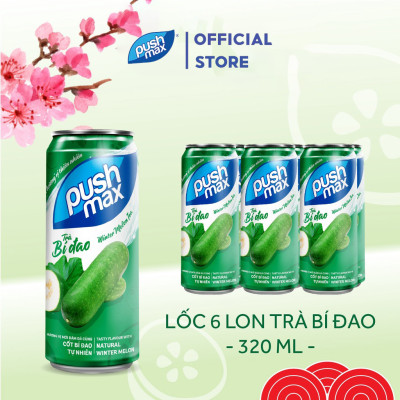 Thùng 24 lon Nước Trái Cây Trà Bí Đao Pushmax (330ml x 24 lon)