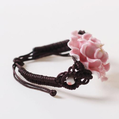 Vòng tay gốm thời trang 3D vintage hoa cát tường VGOM38