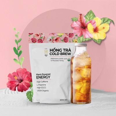 Hồng Trà Cold Brew Hữu Cơ - Chứng Nhận USDA Organic, Đậm Vị Muscatel Mật Ong, Không Chát Túi Zip 75g