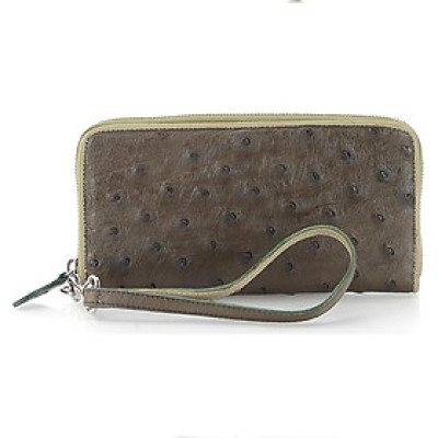 Ví Nữ Da Đà Điểu 1 Khóa Vip Huy Hoàng HT3437 (19 x 10,5 cm) - Xanh Rêu