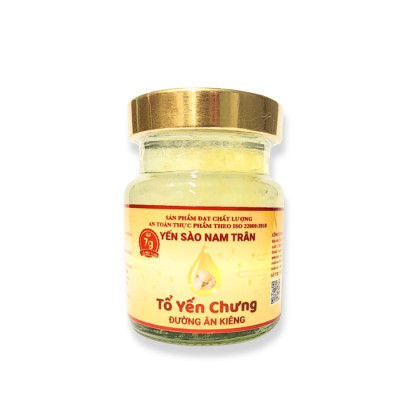 Yến Sào Chưng Sẵn Đường Ăn Kiêng NAM TRÂN 7 gram Tổ Yến Tươi. Set 3 lọ Không hộp. Lọ 70 ml
