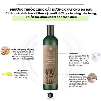 Dầu gội gừng hà thủ ô Weilaiya 400ml - Nuôi dưỡng và phục hồi hư tổn cho mái tóc