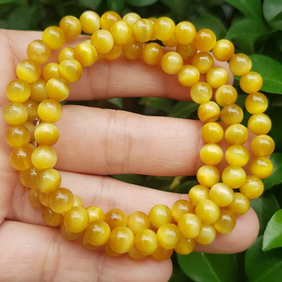 Vòng tay nữ đá mắt hổ tự nhiên vàng anh vip 6mm quấn tay 3 vòng đẹp vòng màu vàng anh tươi đẹp hợp nữ mệnh kim mệnh thổ mệnh thuỷ đeo tay may mắn xinh đẹp sang tay ạ