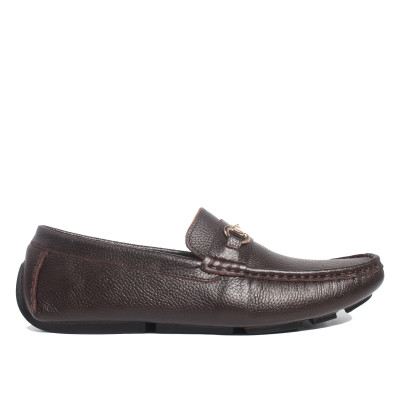 Giày MICHILUX Da Bò Thật Chính Hãng Horse Bit Moccasin CIEHM Màu Nâu Sẫm