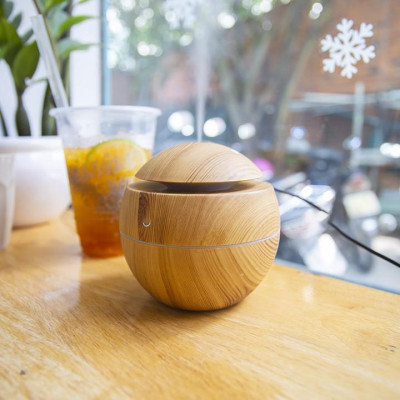 Máy Phun Sương Mini Tạo Độ Ẩm Tích Hợp Đèn Led- Máy Khuyếc Tán,Xông Tinh Dầu Vân Gỗ - Hàng Chính Hãng MINIIN