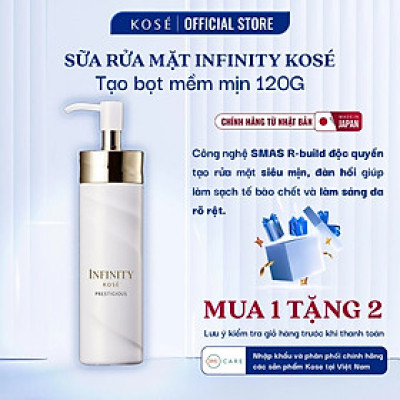Sữa Rửa Mặt Tạo Bọt Mềm Mịn Prestigious Smooth and Renew Foaming Milk Cleanser  Infinity Kóse Nhật Bản 150ml