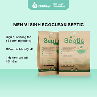 Combo 2 gói Tiết Kiệm ECOCLEAN SEPTIC - Men Vi Sinh Xử Lý Hầm Cầu Bể Phốt - USA