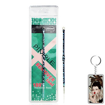 Cây nặn mụn inox Mira Culous  cao cấp không hen gỉ tặng kèm móc khoá