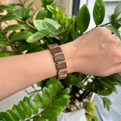 Lách bì dầu đeo tay trầm hương tự nhiên vòng tay nam nữ phong thuỷ may mắn bình an - Xưởng Mộc Việt