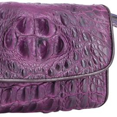 Ví Nữ Da Cá Sấu 3 Gấp Nguyên Con Huy Hoàng HT3722 (19 x 10.5 cm) - Tím