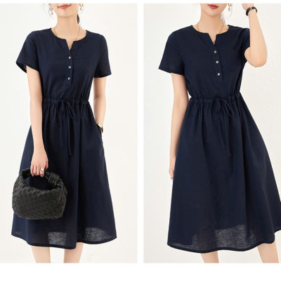 Váy cổ V, có dây rút eo tôn dáng sang chảnh da218