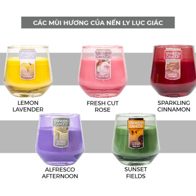 Nến Ly Lục Giác Sáp Đậu Nành 284gram từ Yankee Candle - BST nhiều mùi hương