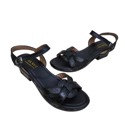 Giày Sandal Nữ Cao Gót HA NAM Da Bò Thật Cao Cấp 4cm DNU2128
