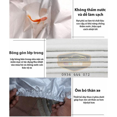 Bạt trùm xe ô tô 4,5 chỗ FORD FIESTA vải dù oxford cao cấp , áo bạt phủ trùm che kín che