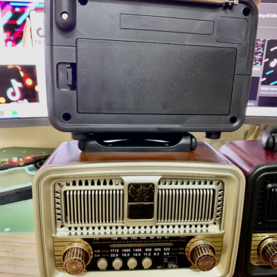 Đài radio NNS-8091BT có bluetooth FM-AM/FM/SW hình thức cổ điển sang trọng,loa to ,tích hợp pin sạc-Hàng Chính Hãng
