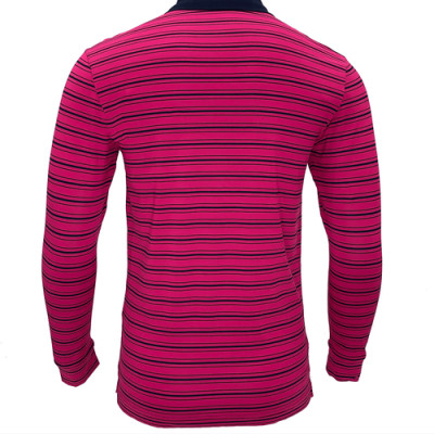 Áo thun dài tay nam Aligro kẻ ngang màu hồng ALGAPD015