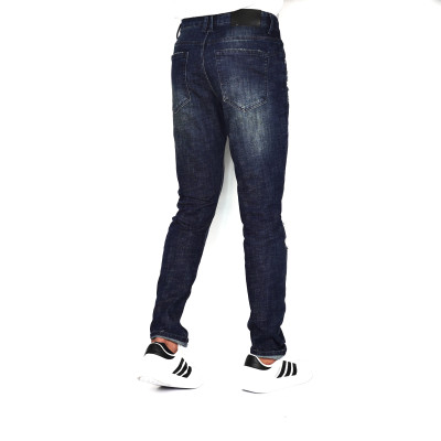Quần Jeans Nam Rách Gối Cao Cấp HUNTER X-RAYS Form Slim Thun Màu Xanh  D38