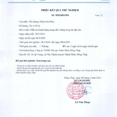 Yến chưng Thiên Gia Phúc 25% Yến (Hộp 6 hũ)