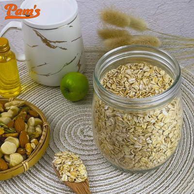 Yến Mạch Cán Dẹt Nhập Khẩu Úc Pams 500g/hũ, Yến Mạch Cao Cấp, Giàu Chất Xơ, Thích Hợp Dùng Ăn Kiêng