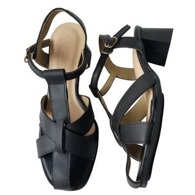 Giày Sandal Cao Gót Da Bò BIGGBEN Cao 5 Phân SDCG135