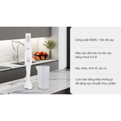 Máy Xay Cầm Tay Philips HR2531 Công Suất 650W | Hàng Chính Hãng
