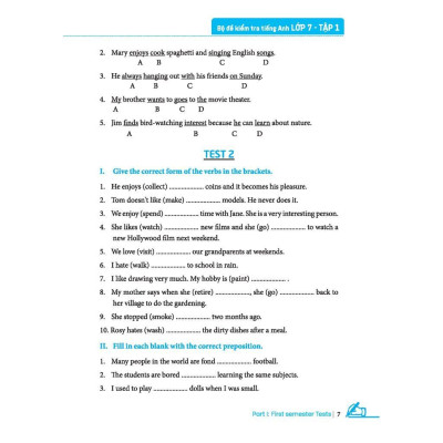 Sách - Global Success - Bộ Đề Kiểm Tra Tiếng Anh Lớp 7 - Có Đáp Án - Tập 1 - Minh Thắng