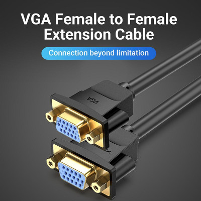 Cáp mở rộng VGA Female to Female 1080P dài 1m cho Máy chiếu PC Màn hình TV