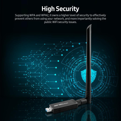 Bộ điều hợp WiFi ZAPO BT 4.1 USB cho PC WiFi  băng tần kép Dongle với độ bảo mật cao / độ lợi cao có thể tháo rời