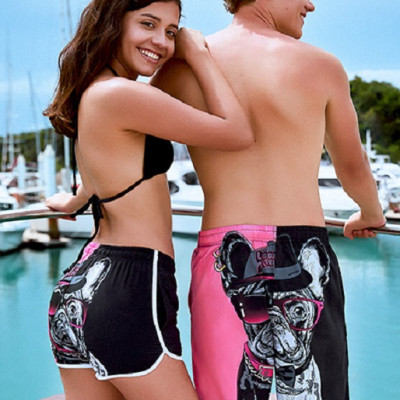 Quần Đi Biển Đôi - Quần Đùi Đôi - Thời Trang Đôi Mùa Hè - Quần Short Cặp Đôi SQ220 BlackPink