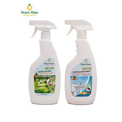 Combo TLC1 Peace Mass Nước Lau Rửa Toilet Gốc Thực Vật700ml + Nước Lau Kính Gốc Thực Vật 700ml (Thuộc nhóm Sản phẩm Lành tính  Sinh học)