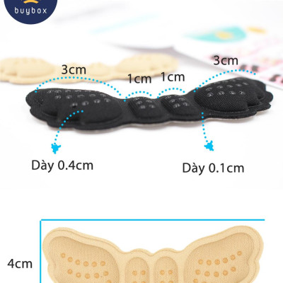 Combo 2 cặp Lót gót giày 4D hình cánh bướm có mặt gai silicone chống trầy rách da và chống tuột gót chân - buybox - BBPK70_2