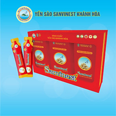 Hộp quà tặng Tinh chất Yến sào Khánh Hòa Sanvinest 30 túi 25ml - 513QT30