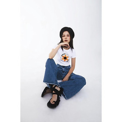 DOTTIE - Áo thun ngắn Smile nữ trắng T0558