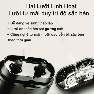 Máy Cạo Râu Mini Sử Dụng Sạc Pin Thông Minh Tiện Lợi Có Lưỡi Dao Kép Tự Làm Sắc