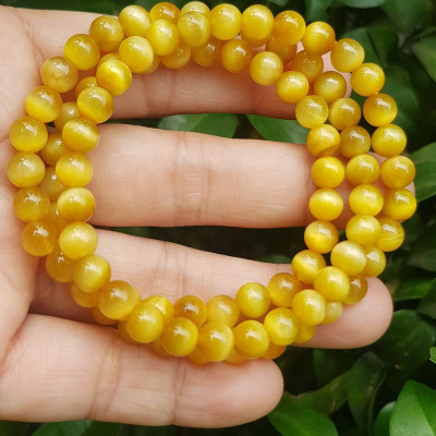 Vòng tay nữ đá mắt hổ tự nhiên vàng anh vip 6mm quấn tay 3 vòng đẹp vòng màu vàng anh tươi đẹp hợp nữ mệnh kim mệnh thổ mệnh thuỷ đeo tay may mắn xinh đẹp sang tay ạ