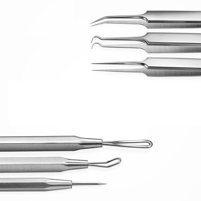 Bộ Nặn Mụn 6 Món Có Bao Đựng Bằng Da - Hàng Chính Hãng 