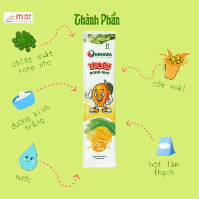 Thạch Rong Nho Okinawa - Cung Cấp Nhiều Dưỡng Chất Cho Sức Khỏe (Hộp 15 thanh 30g)