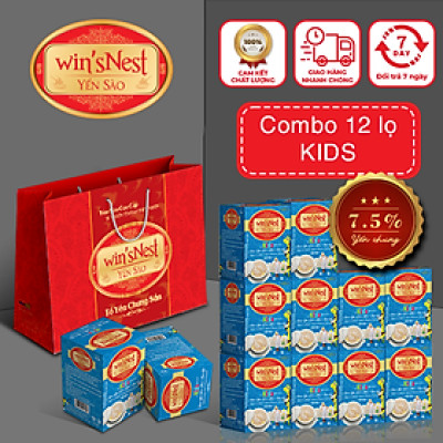 Combo 12 lọ Nước Yến sào winsNest Kids (70 ml)