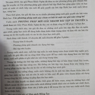 Sách-Phương Pháp Mới Giải Nhanh Bài Tập Di Truyền ( ha)