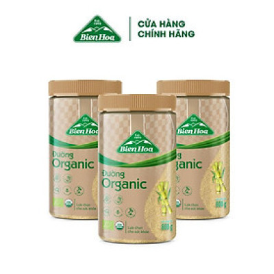 Combo 3 Hủ Đường Organic Biên Hòa hũ 800g/hũ