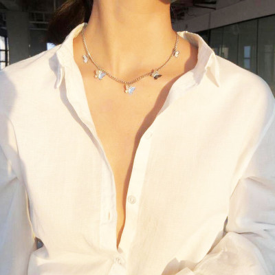 Vòng cổ cánh bướm unisex titan thép